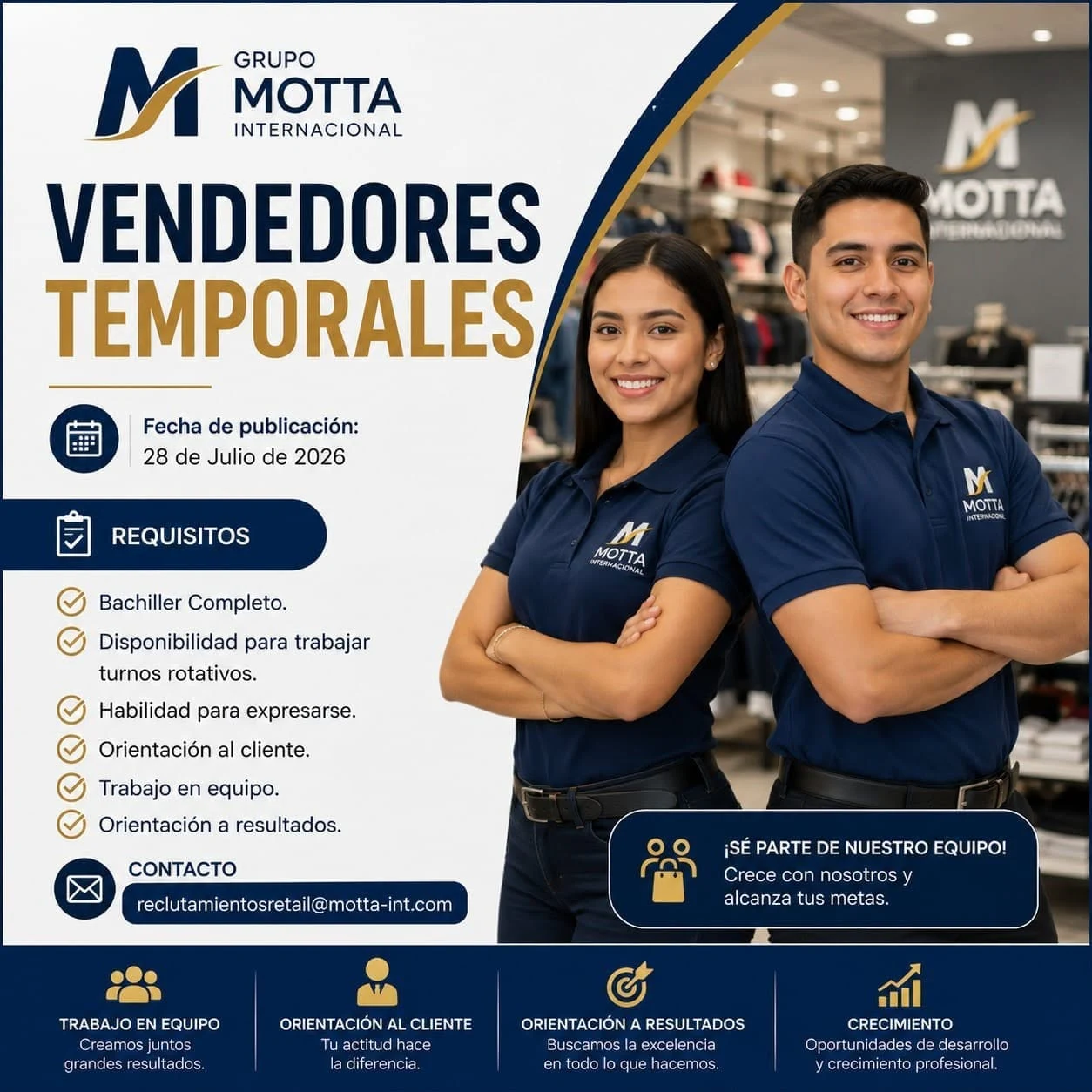 Imagen original de la oferta de Vendedores Temporales en Grupo Motta Internacional