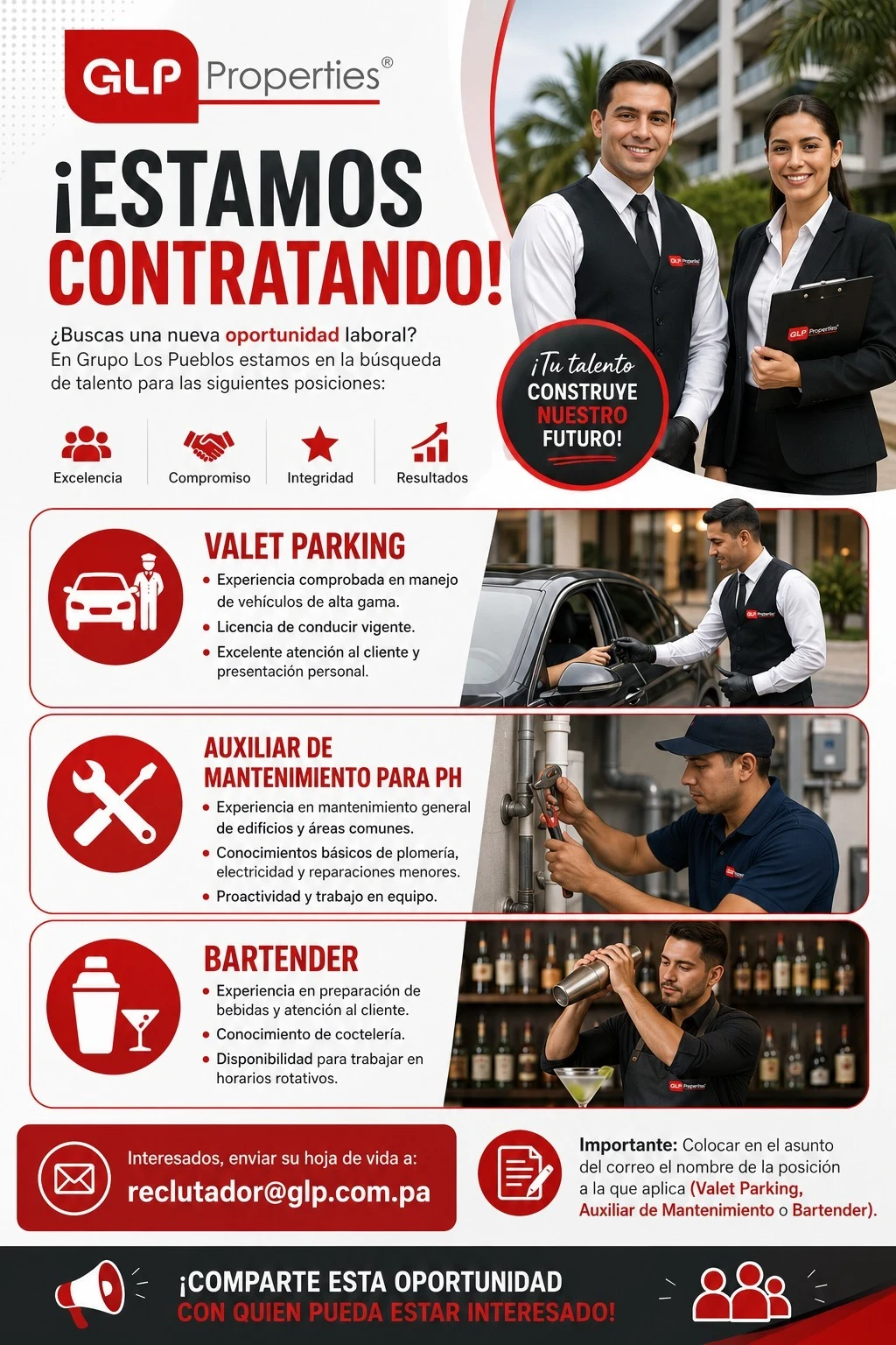 Imagen original de la oferta de BARTENDER en Grupo Los Pueblos