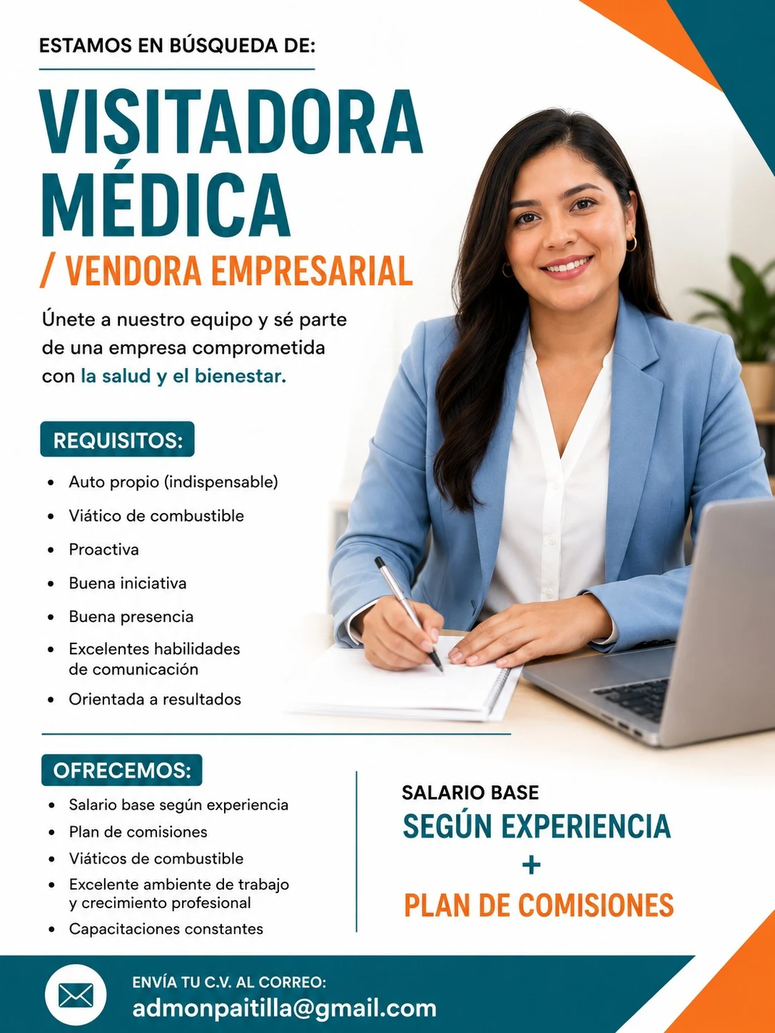 Imagen original de la oferta de VISITADORA MÉDICA / VENDORA EMPRESARIAL en Empresa No Declarada