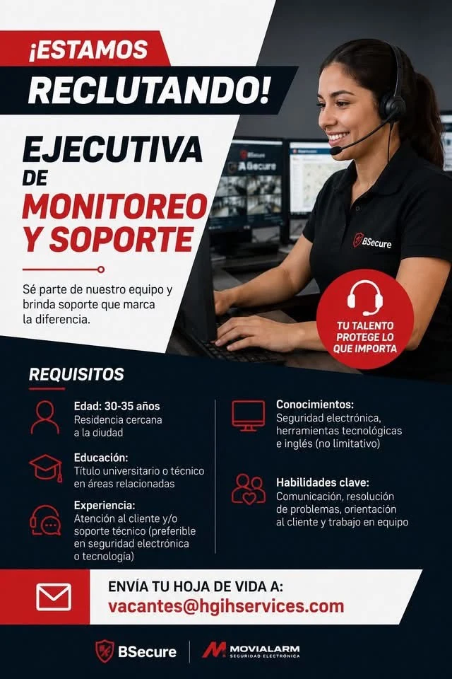 Imagen original de la oferta de EJECUTIVA DE MONITOREO Y SOPORTE en hghservices