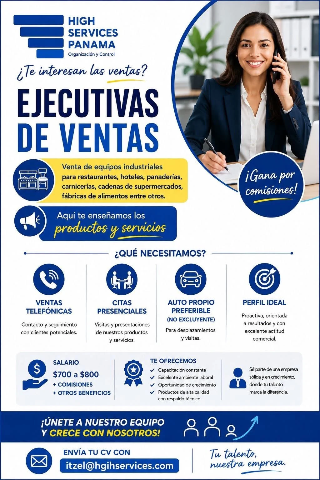 Imagen original de la oferta de EJECUTIVAS DE VENTAS en HIGH SERVICES PANAMA