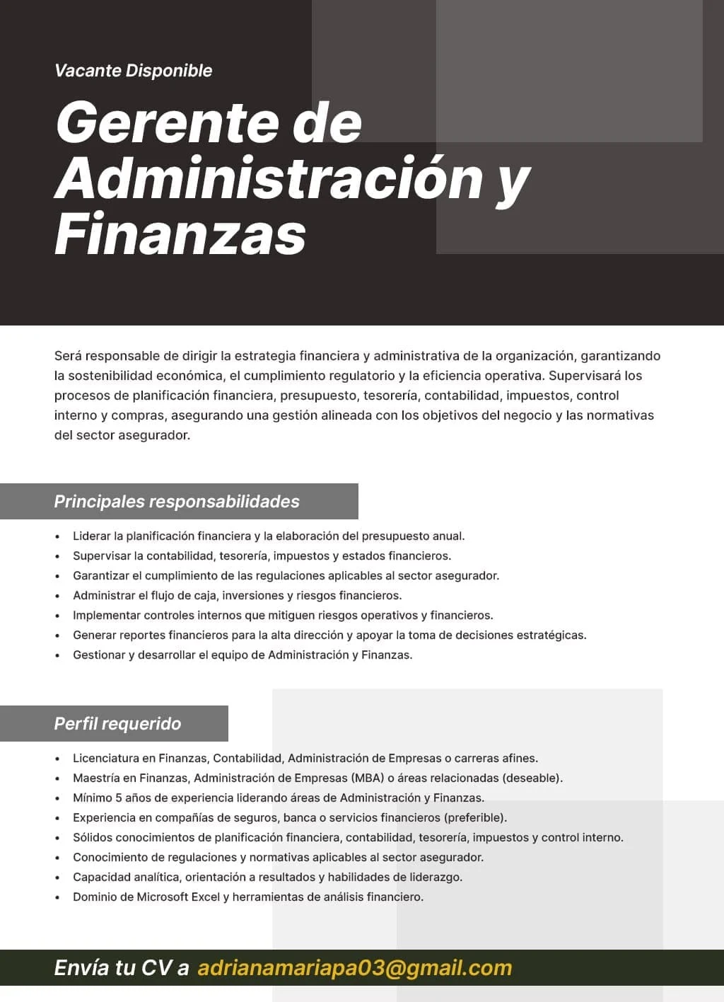 Imagen original de la oferta de Gerente de Administración y Finanzas