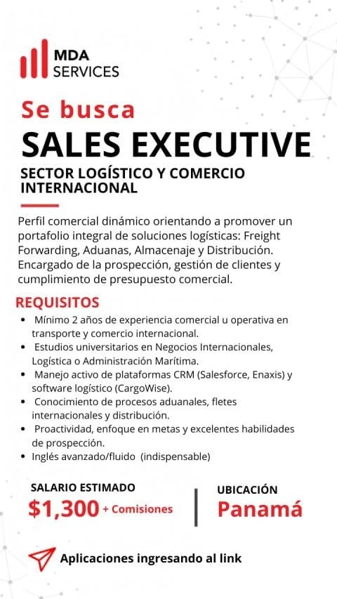 Imagen original de la oferta de SALES EXECUTIVE (Sector Logístico y Comercio Internacional) en MDA SERVICES