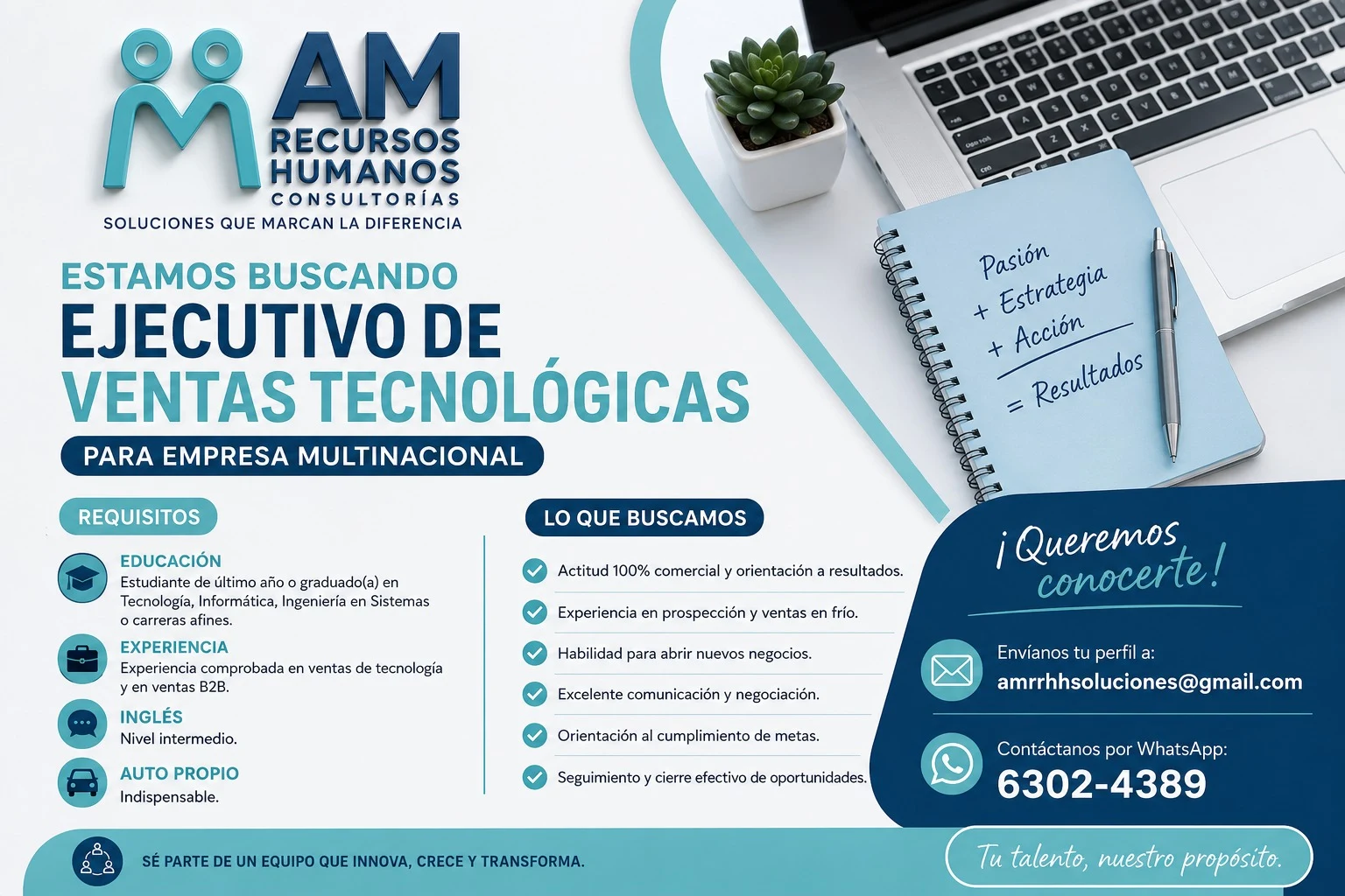 Imagen original de la oferta de Ejecutivo de Ventas Tecnológicas en AM Recursos Humanos Consultorías
