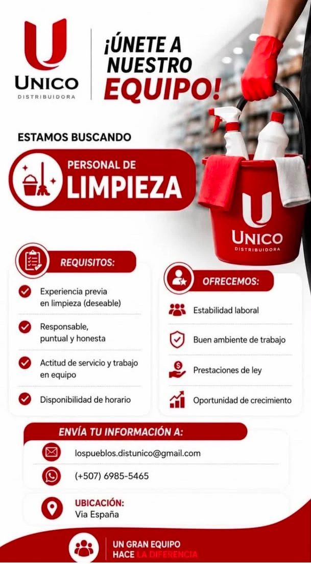 Imagen original de la oferta de Personal de Limpieza en UNICO DISTRIBUIDORA