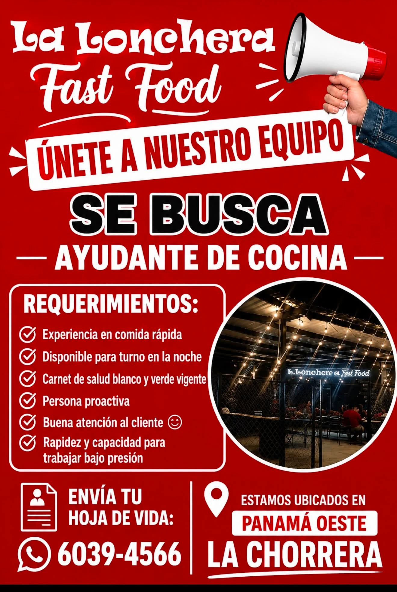 Imagen original de la oferta de AYUDANTE DE COCINA en La Lonchera Fast Food