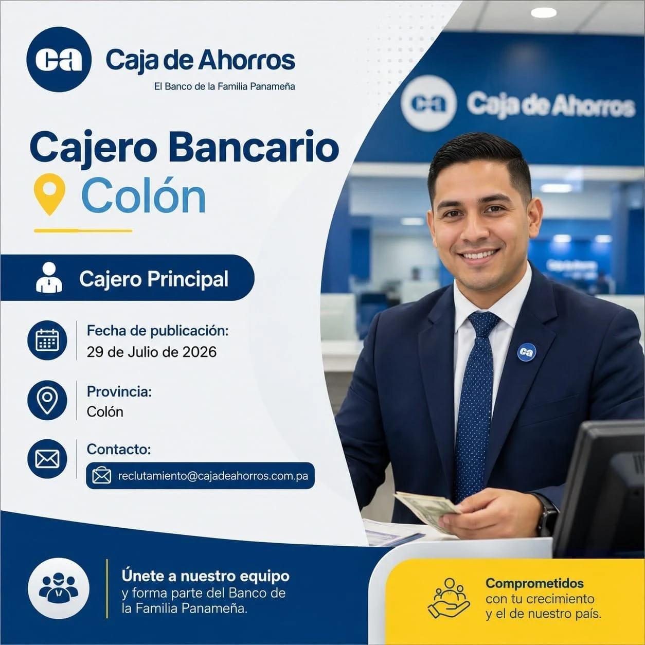 Imagen original de la oferta de Cajero Principal en Caja de Ahorros