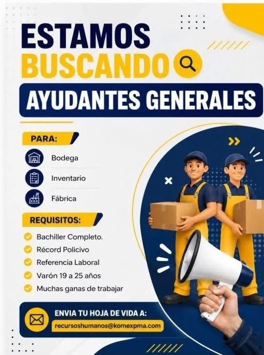 Imagen original de la oferta de Ayudante General en Komex Panamá