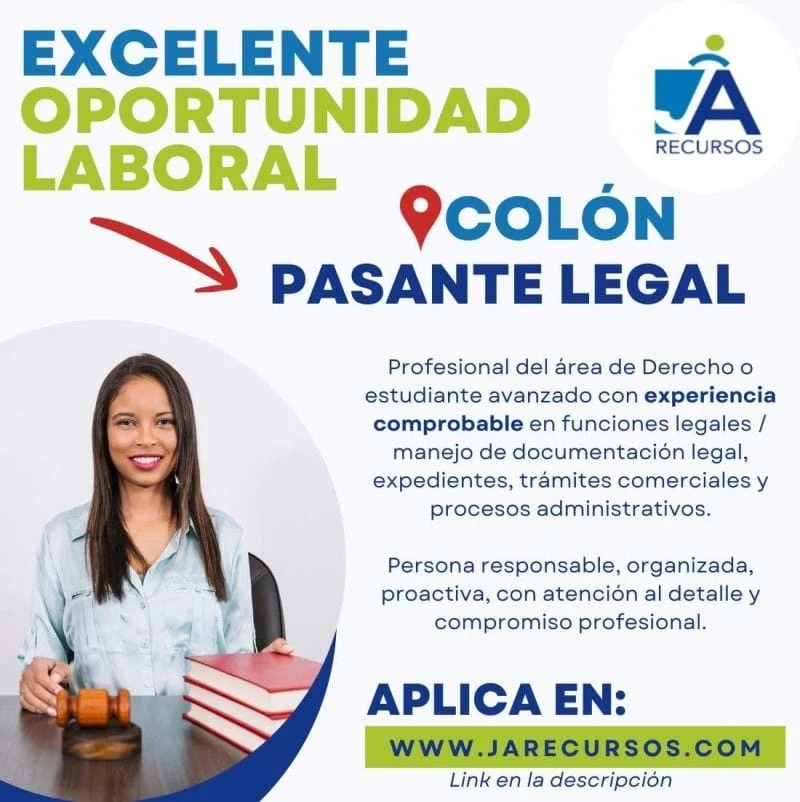 Imagen original de la oferta de Pasante Legal en JA Recursos