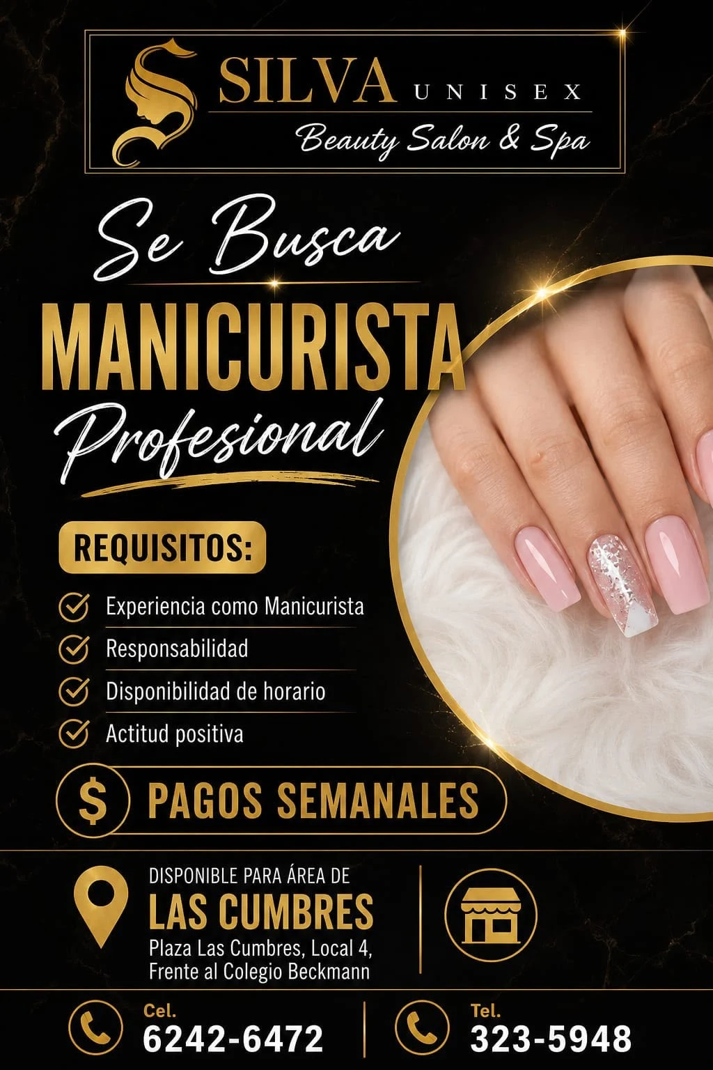 Imagen original de la oferta de Manicurista Profesional en SILVA UNISEX Beauty Salon & Spa