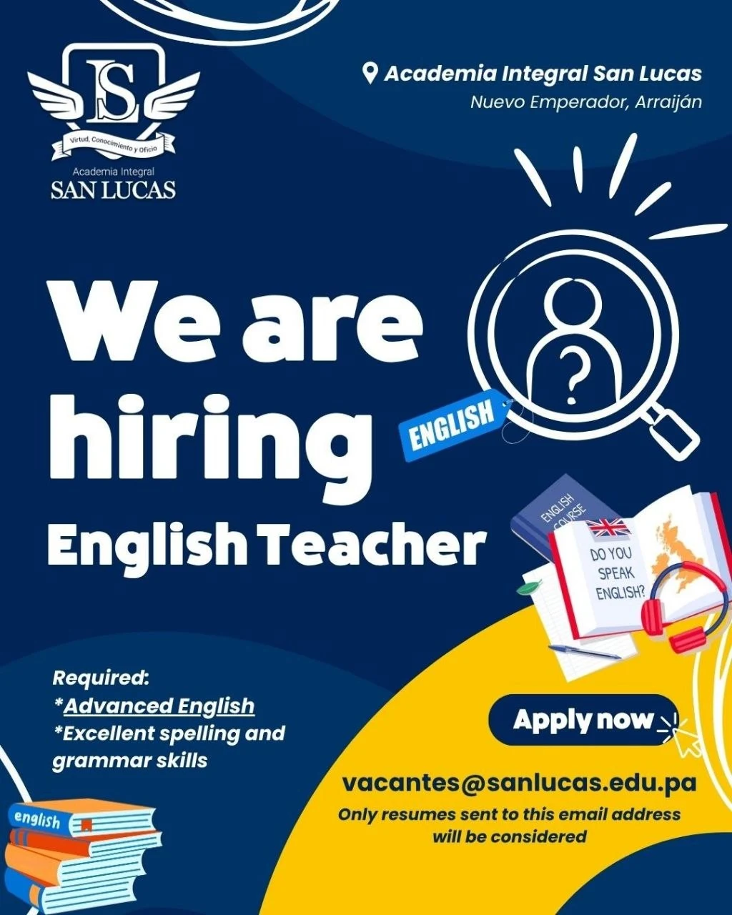 Imagen original de la oferta de English Teacher en Academia Integral San Lucas