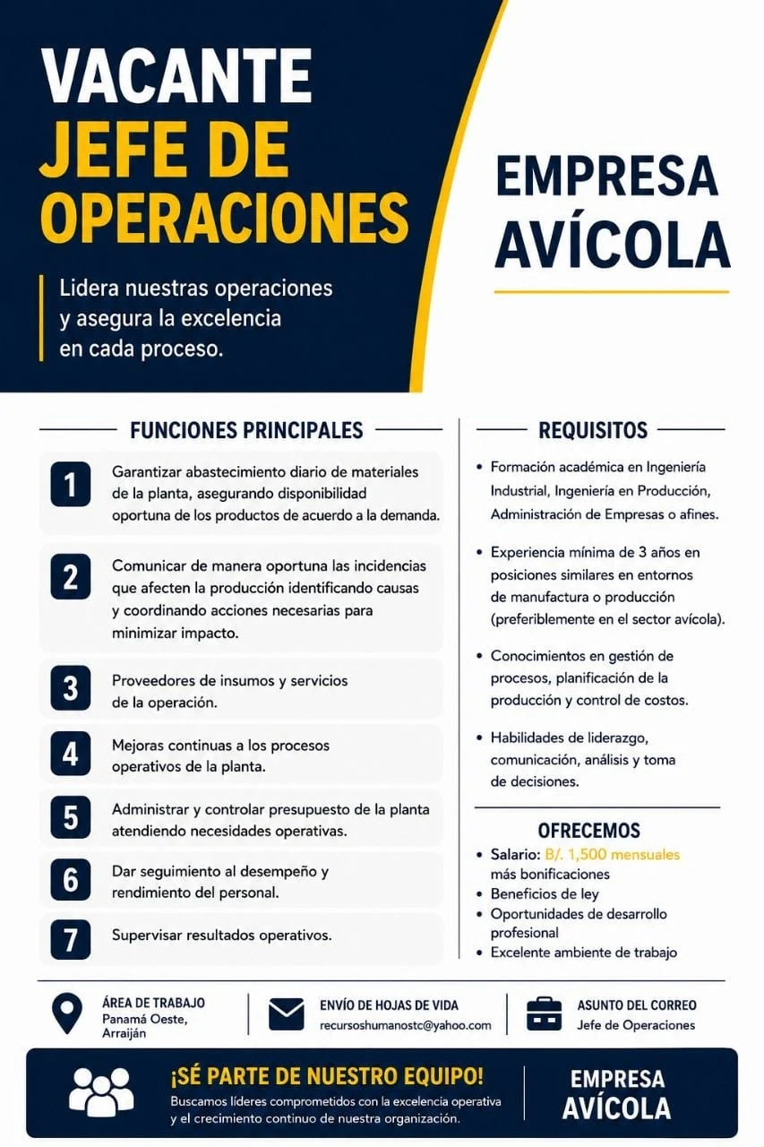 Imagen original de la oferta de Jefe de Operaciones