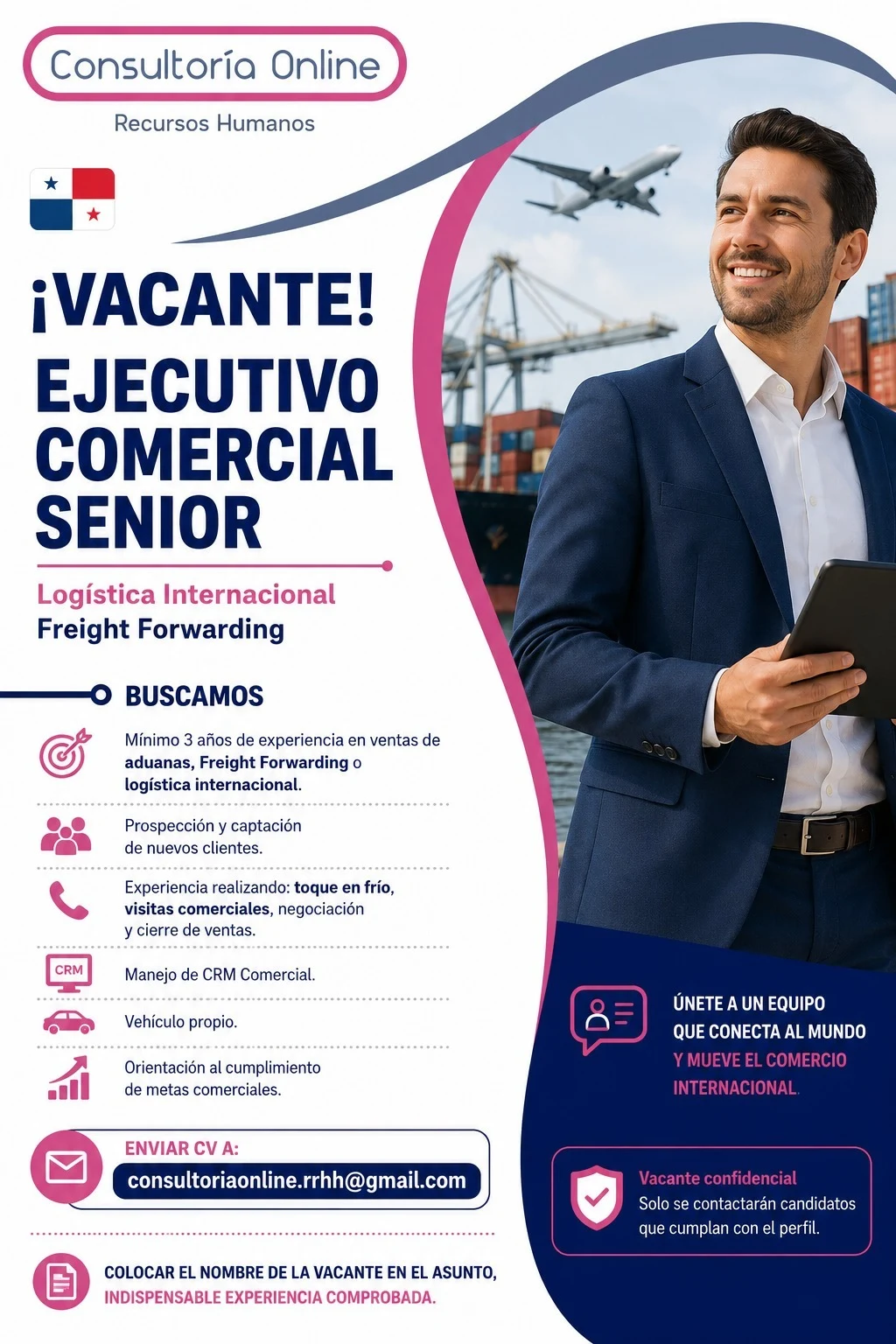 Imagen original de la oferta de EJECUTIVO COMERCIAL SENIOR en Consultoría Online Recursos Humanos
